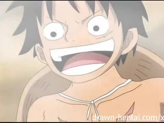 Un pièce hentaï - luffy heats jusqu'à nami