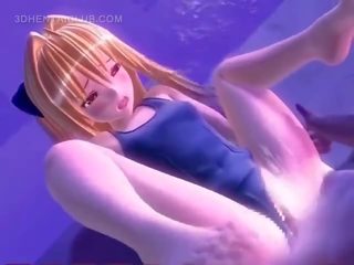 Delicate hentai rubia consigue pequeñita mojada coño follada