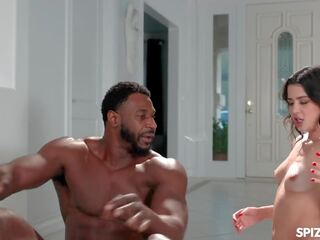 Slim Petite Fucks Her Yoga Trainer's Big Black putz