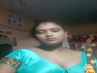 Tamil indisk stora vackra kvinnor blå silkig blouse lever, vuxen filma 02